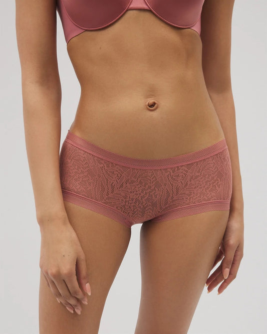 CLAY ROSE Soma Boyshort Panty with Stretch Lace