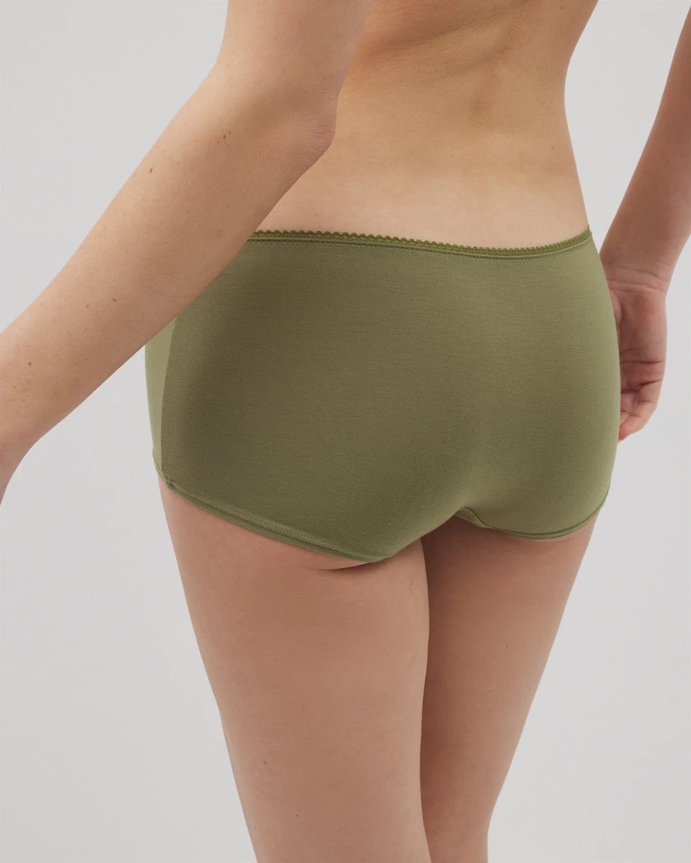 VETIVER GREEN Lace Boyshort Panty