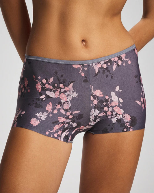 FLORAL DREAMS MINI GRAY Edge Boyshort Panty