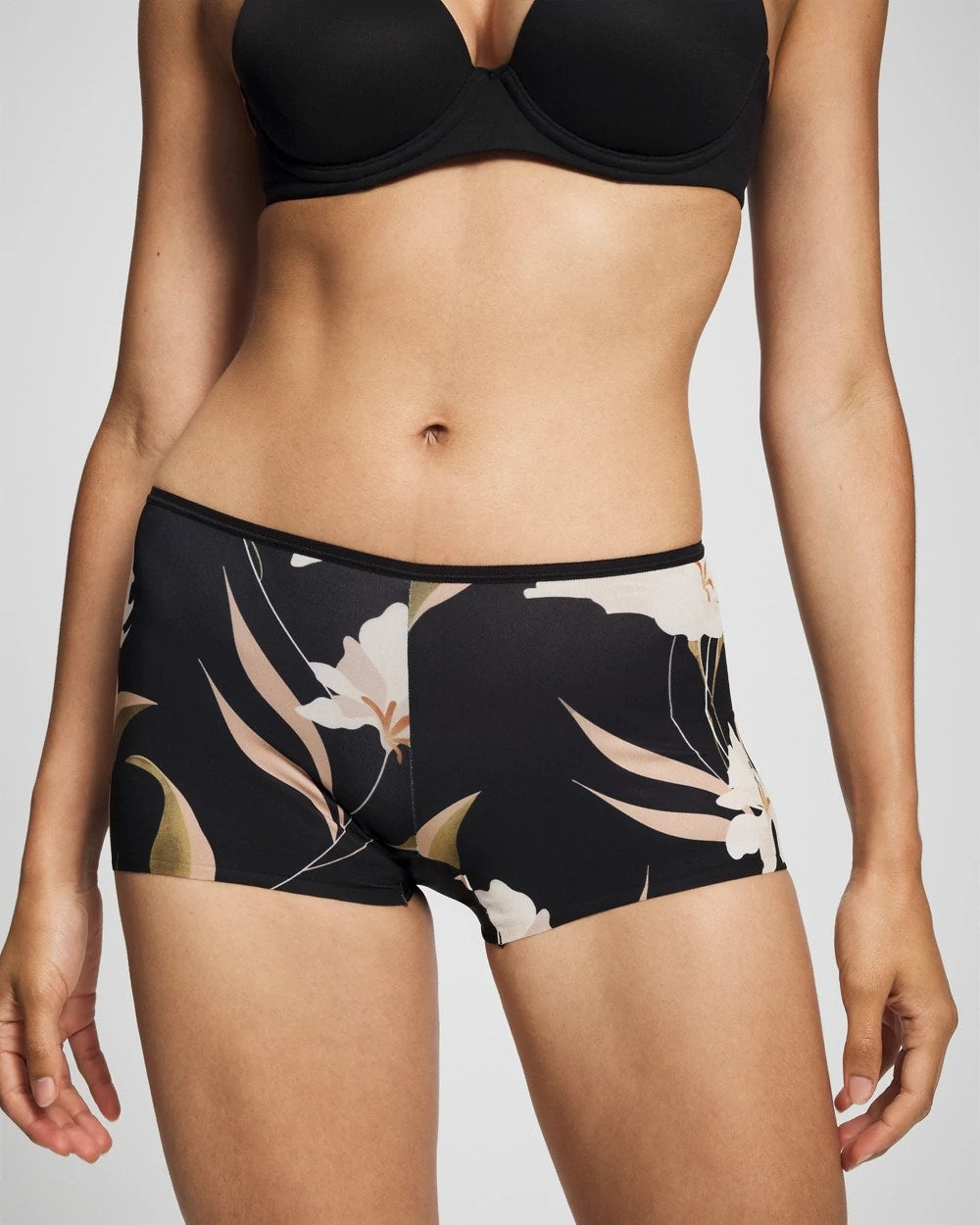 MYSTIC BLOOMS MINI BLACK Edge Boyshort Panty
