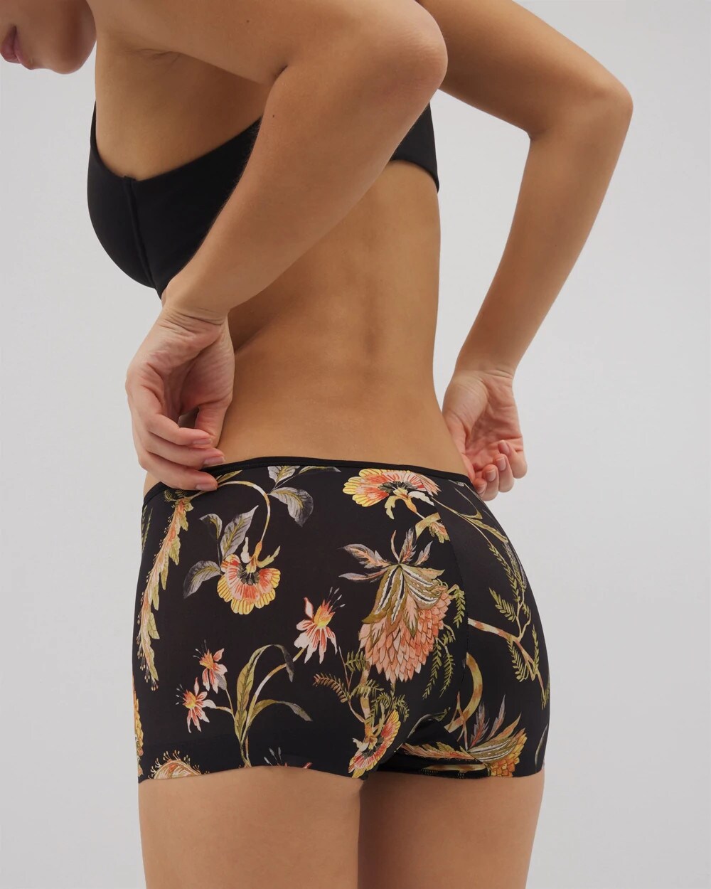 JAIPUR FLORAL BLACK Edge Boyshort Panty