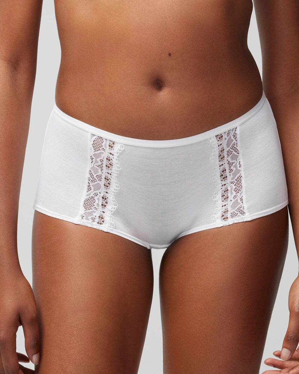 OPTIC WHITE Boyshort Panty with Enchanting Lace