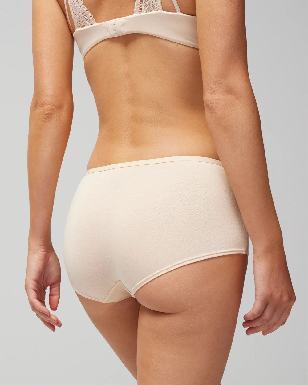 PALE SAND Boyshort Panty with Enchanting Lace