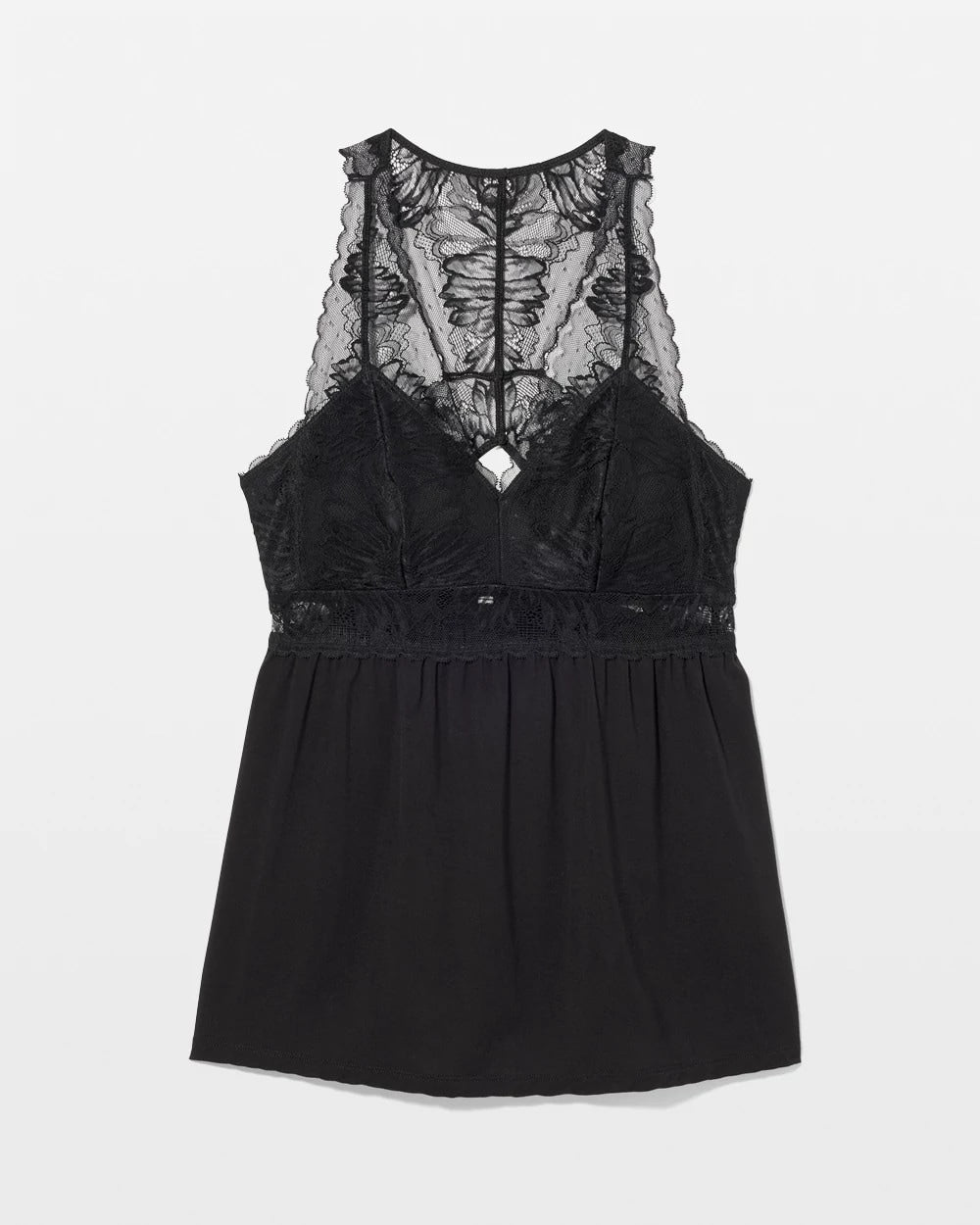 BLACK Soft Support Lace Pajama Cami