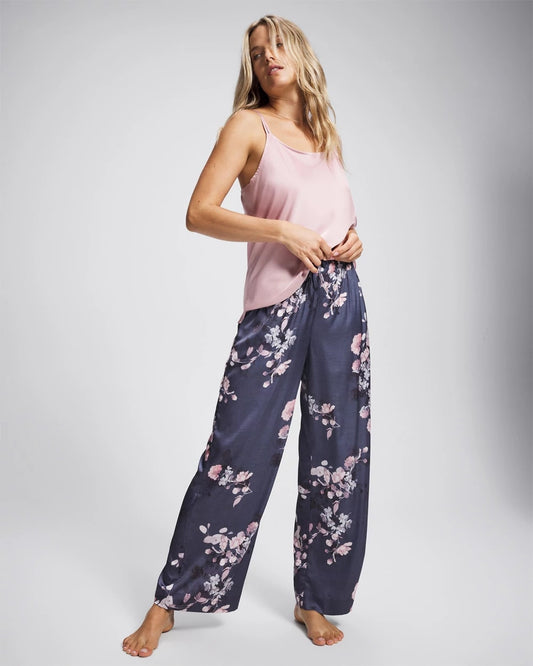 FLORAL DREAMS GRAY Piped Pajama Pant