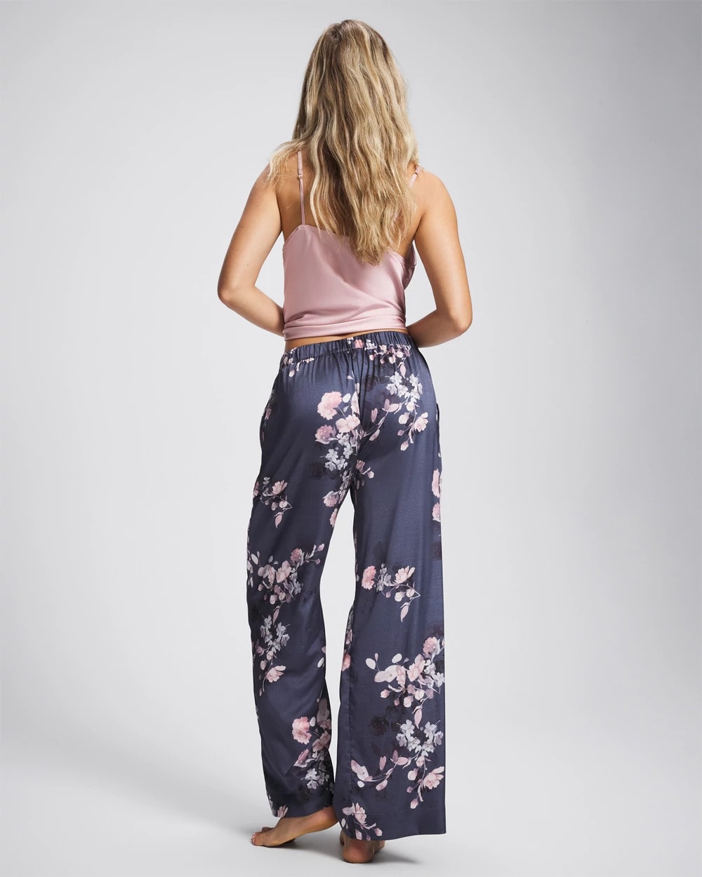 FLORAL DREAMS GRAY Piped Pajama Pant