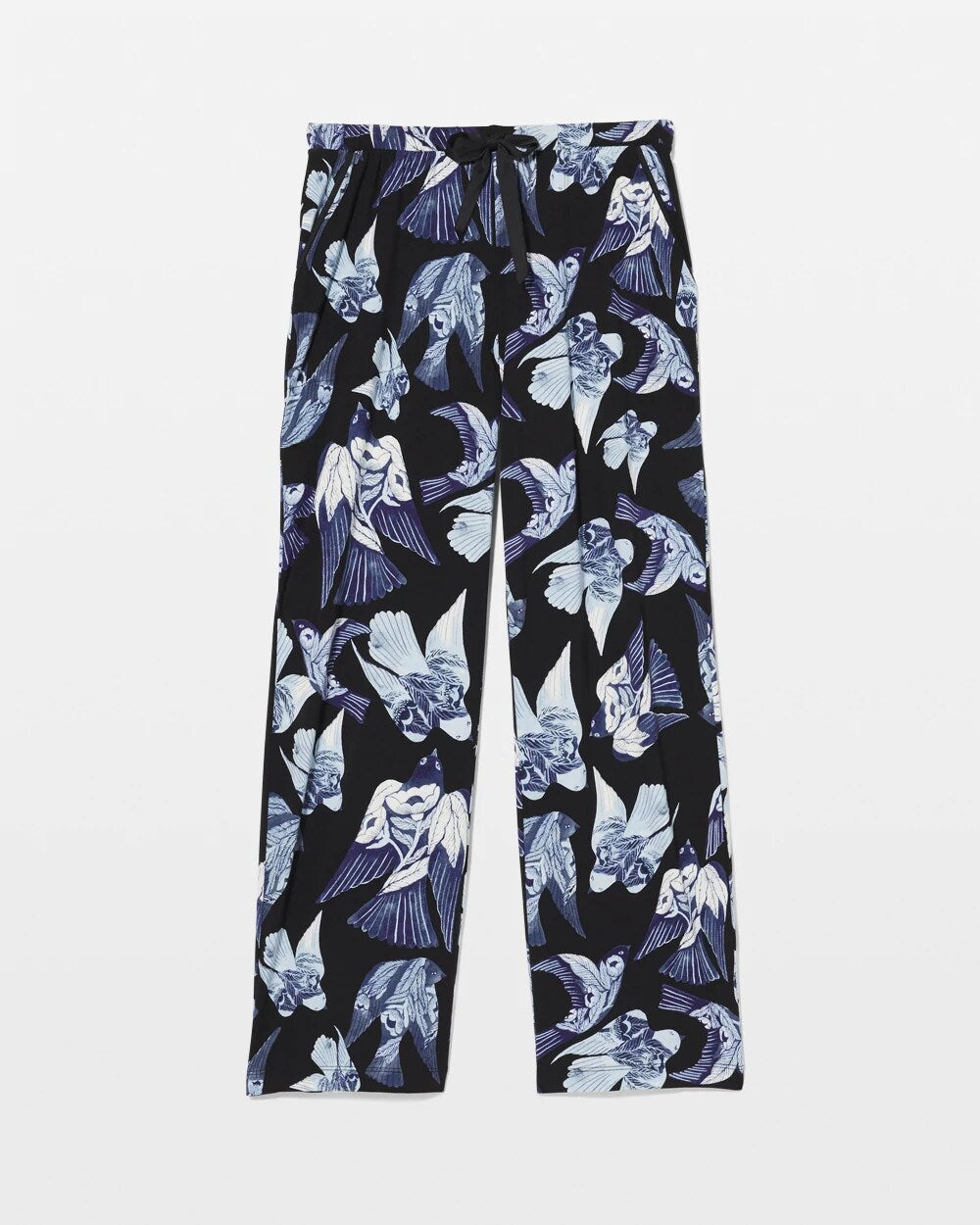 WHIMSICAL WINGS BLK MID Satin Trim Pajama Pant