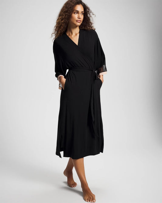 BLACK Lace Midi Robe