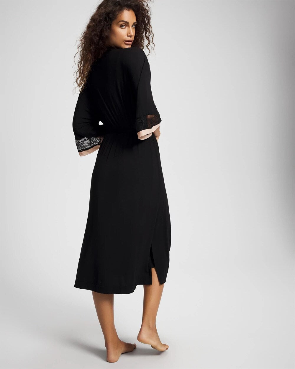 BLACK Lace Midi Robe