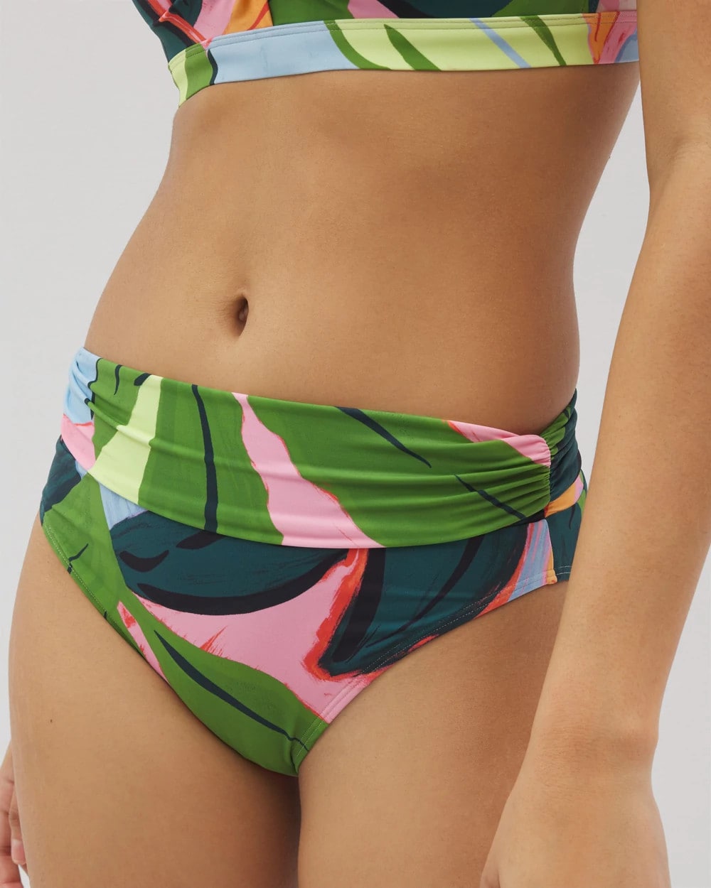 FLIRTY FLORA DARK SEA Covertible Bikini Bottom