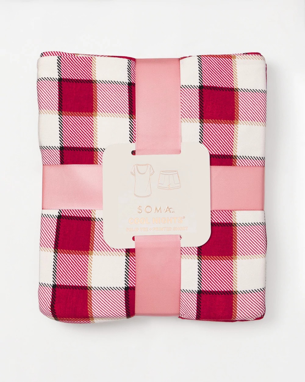 DREAMSCAPE PLAID CHAMP Packaged Short-Sleeve Short Pajama Set