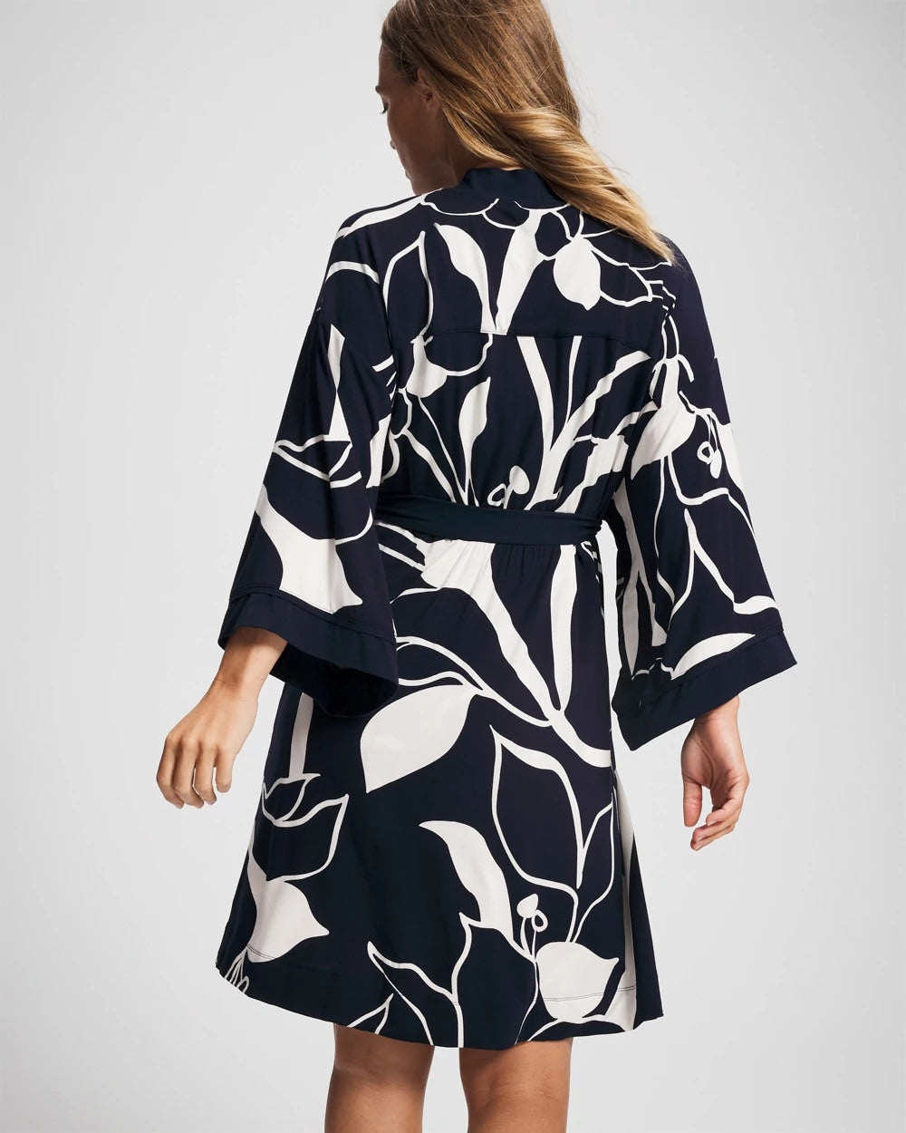 NOUVEAU FLORA NAVY Short Robe