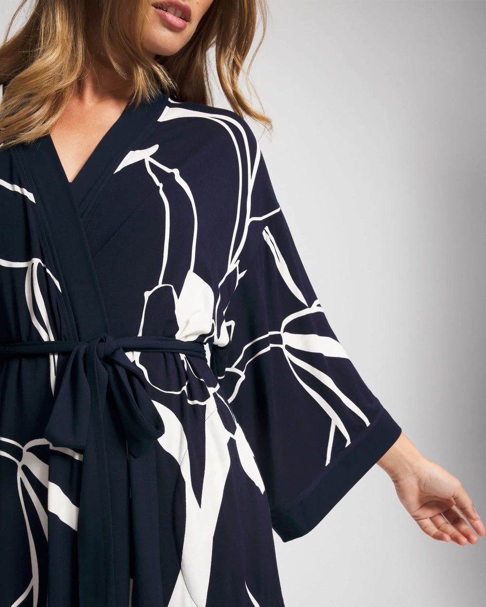 NOUVEAU FLORA NAVY Short Robe