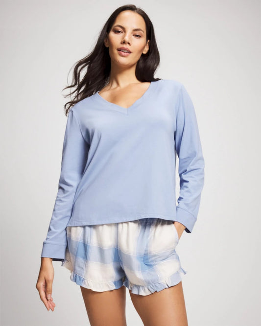 LOOMED LANDSCAPE BLUE L Pajama Set