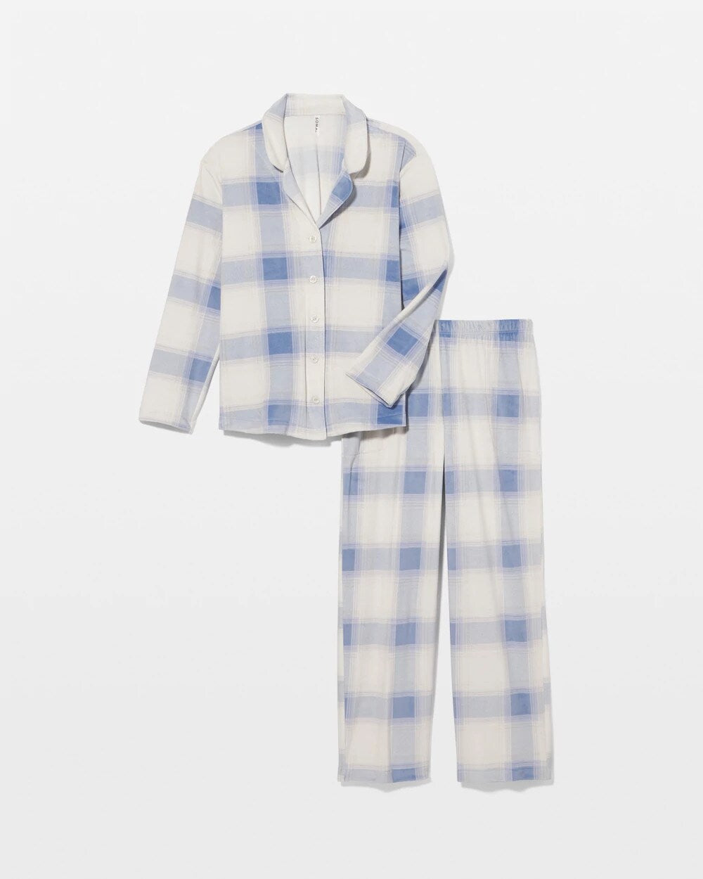 FROSTED PLAID BLUE Long Sleeve Pajama Set