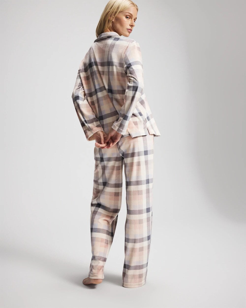 PRISM PLAID GRAY Long Sleeve Pajama Set