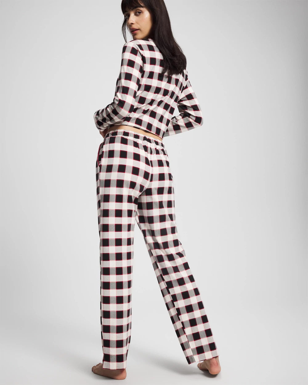 DREAMSCAPE PLAID BLACK Ankle Pajama Pant