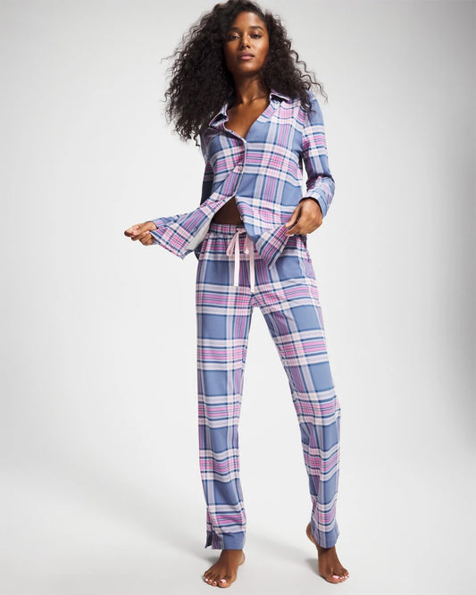 PRETTY PLAID SUNDOWN Ankle Pajama Pant