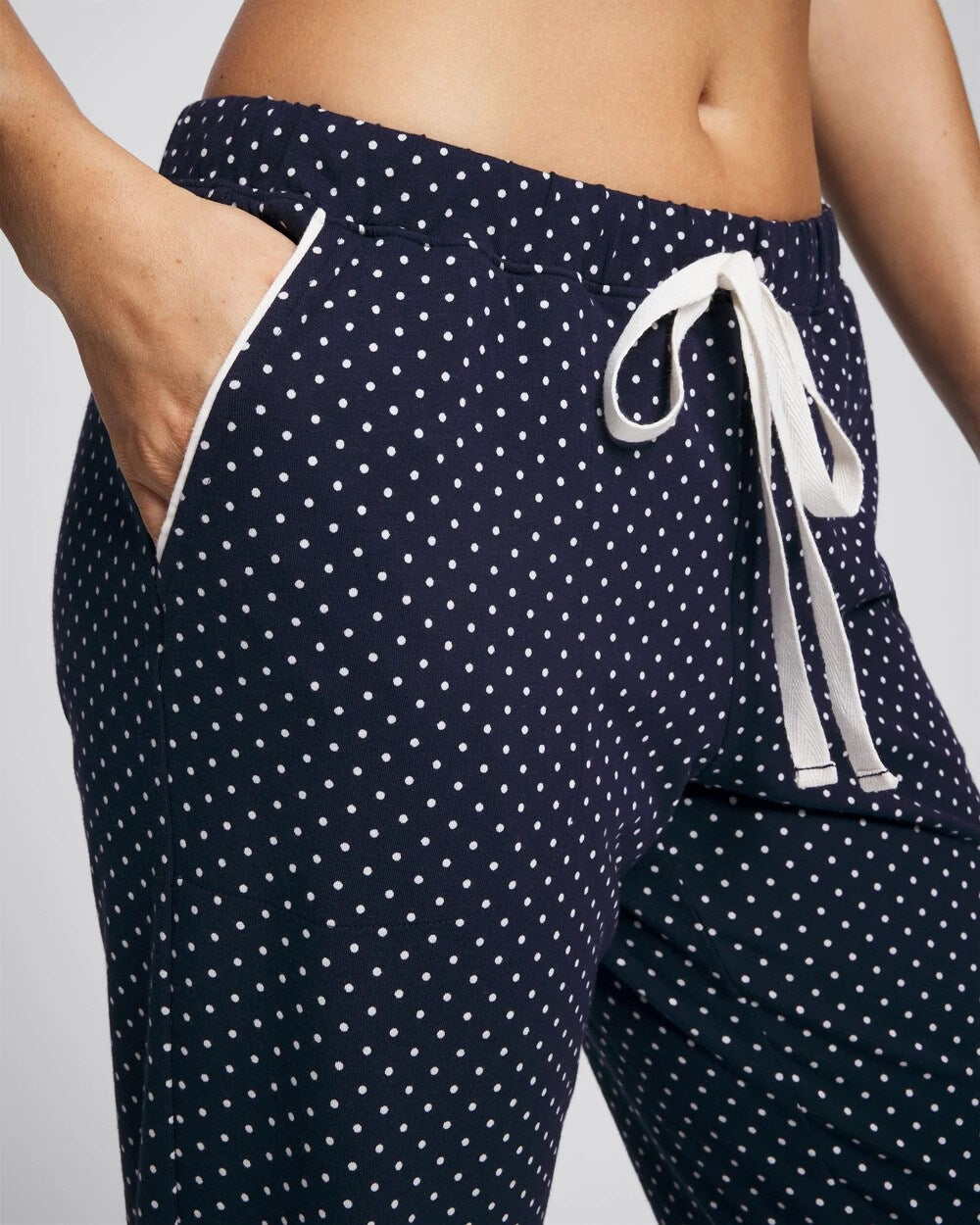 METRO DOT NAVY Ankle Pajama Pant