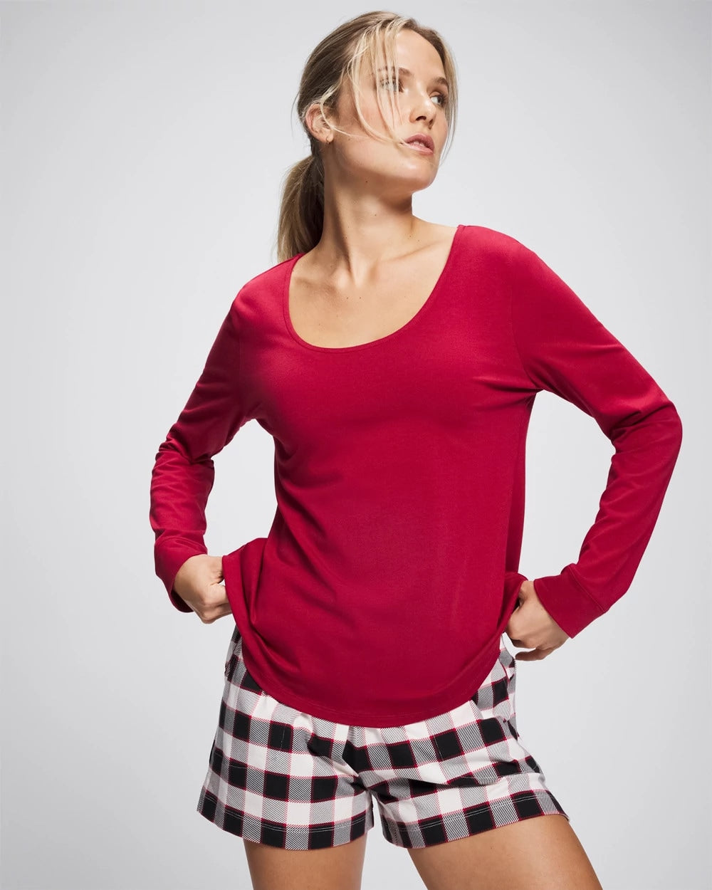 PAINT THE TOWN RED Long Sleeve Pajama Top
