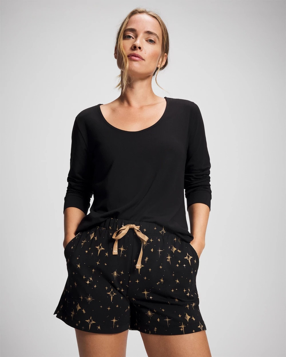 STELLAR SCENE BLACK/FOIL Pajama Shorts
