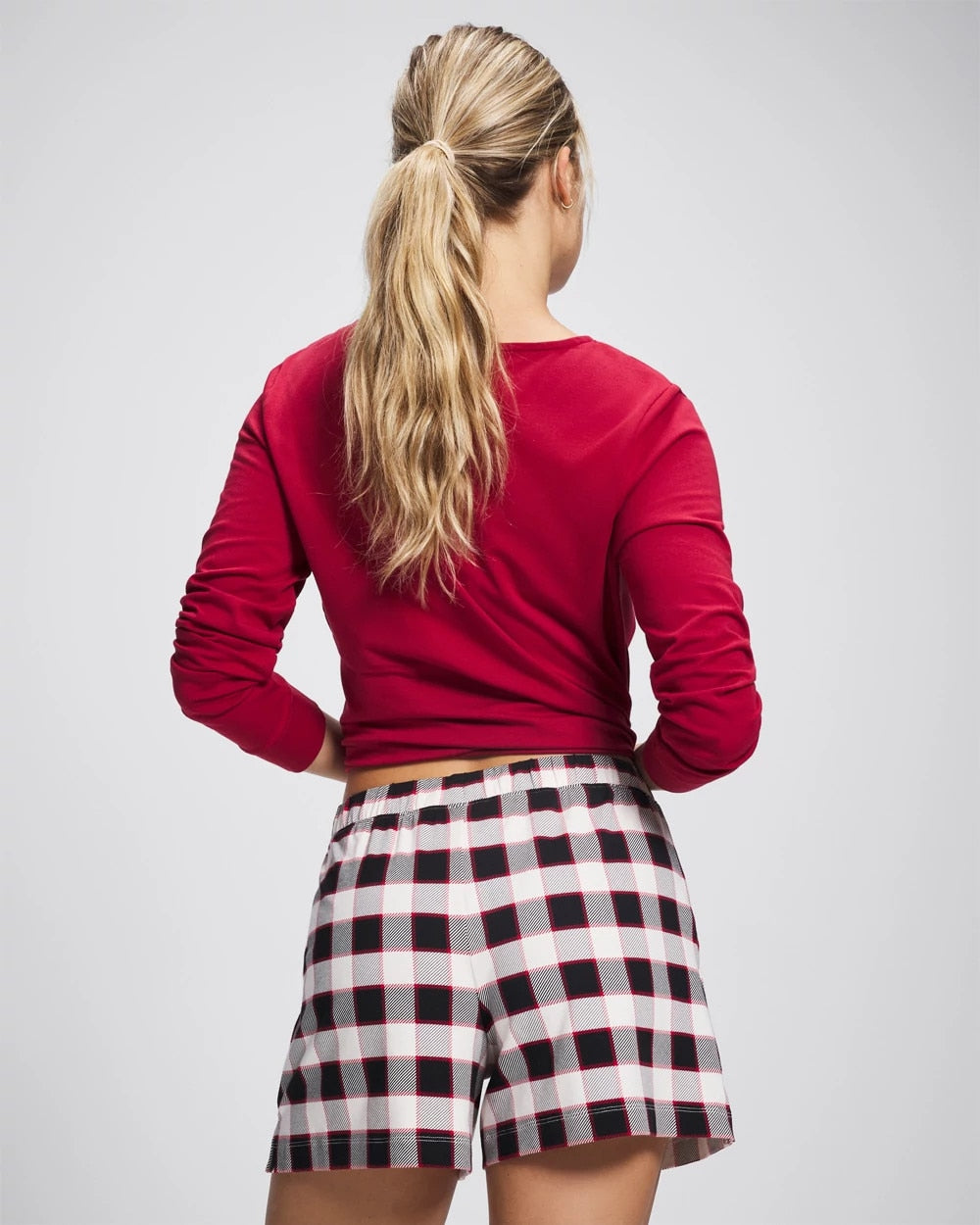 DREAMSCAPE PLAID BLACK Pajama Shorts