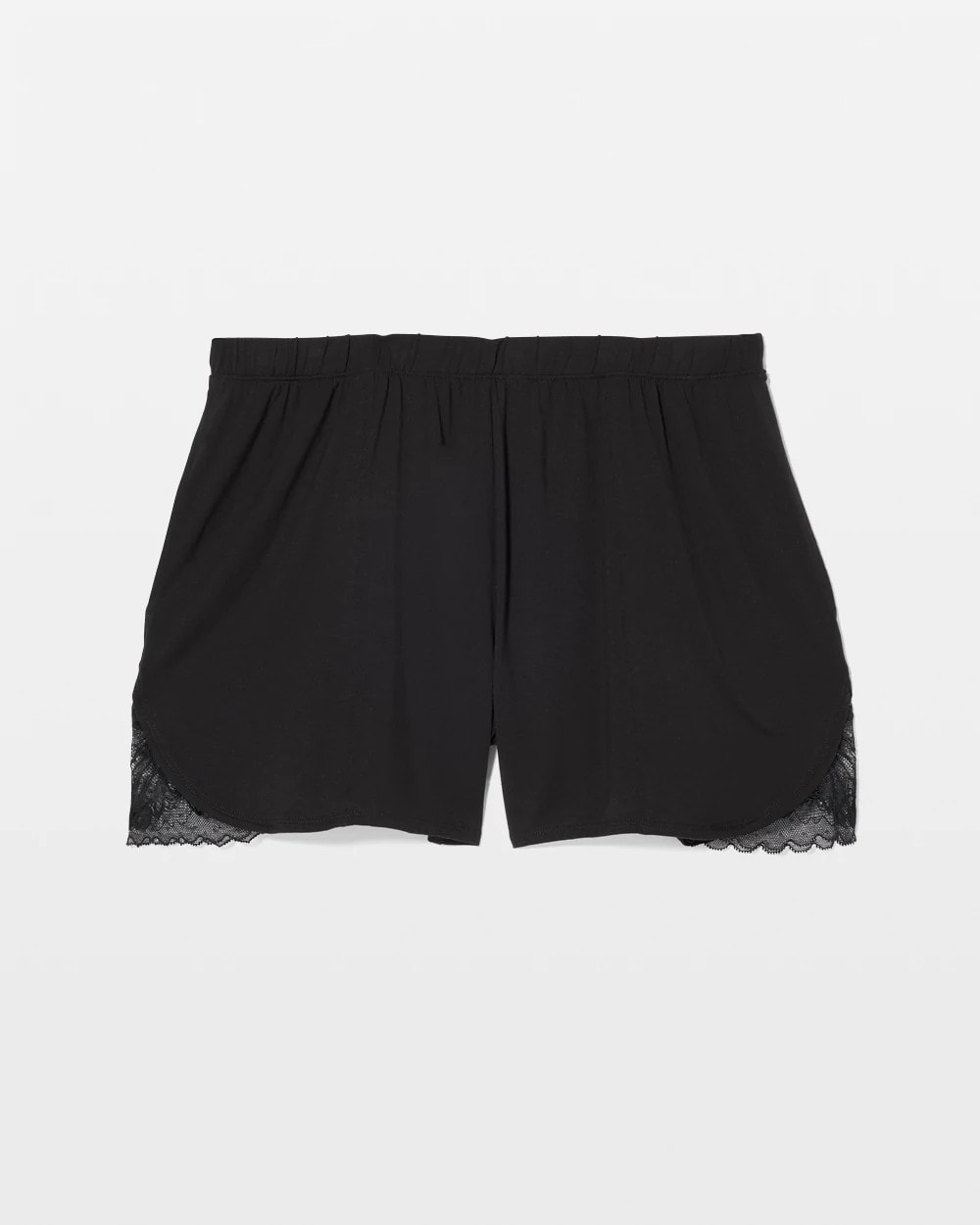 BLACK Lace Trim Pajama Shorts