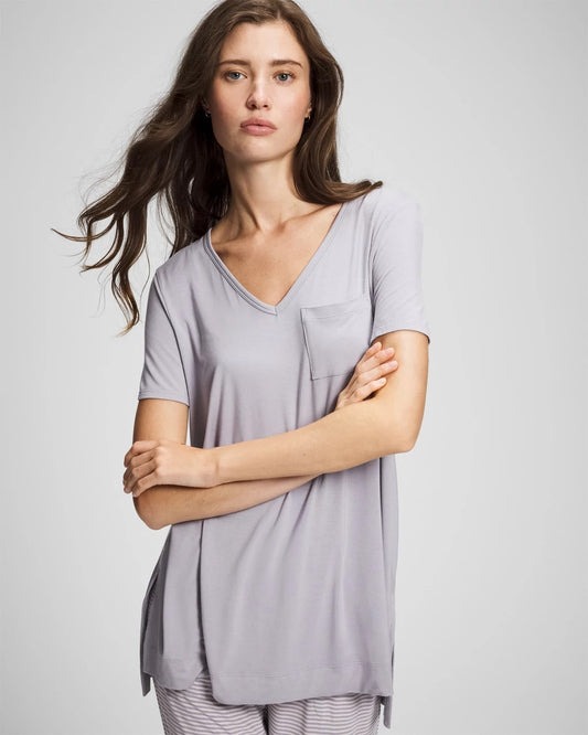 MOONSTONE Short Sleeve Pajama Tunic Tee