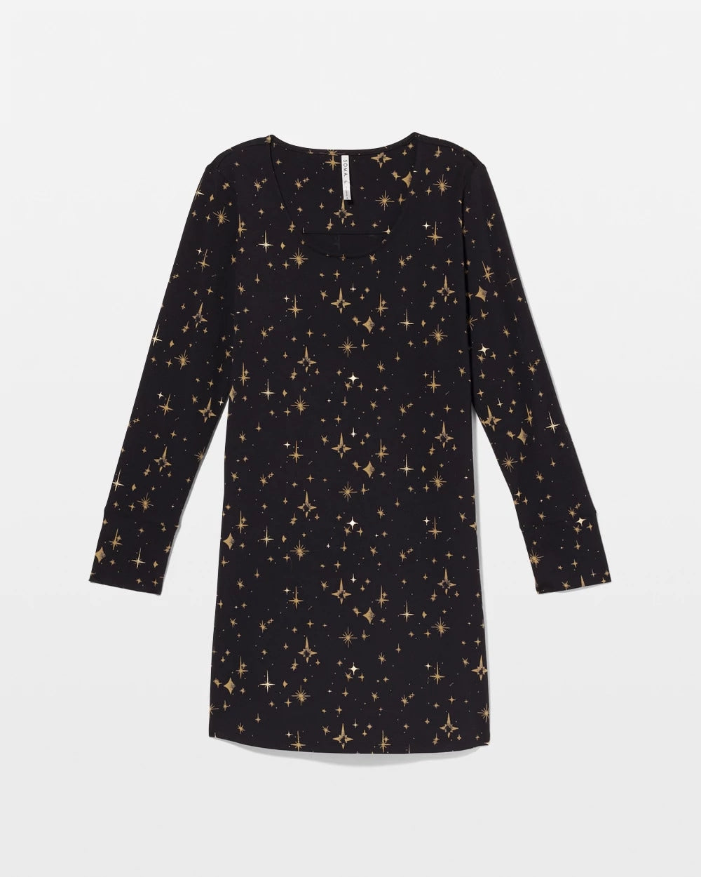 STELLAR SCENE BLACK/FOIL Long-Sleeve Sleepshirt