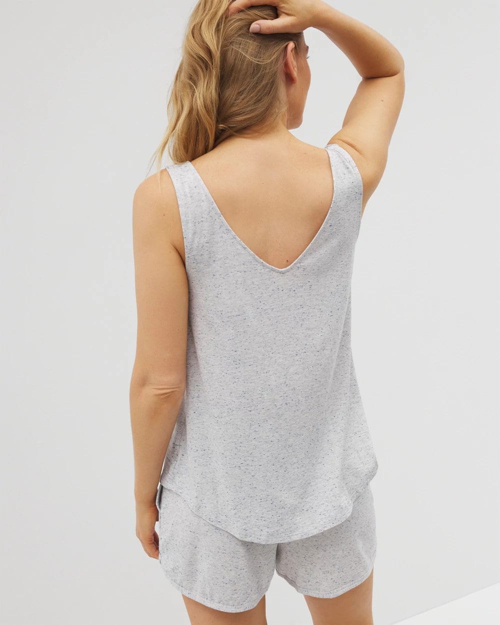BLUE SLUB Slub V-Neck Pajama Tank