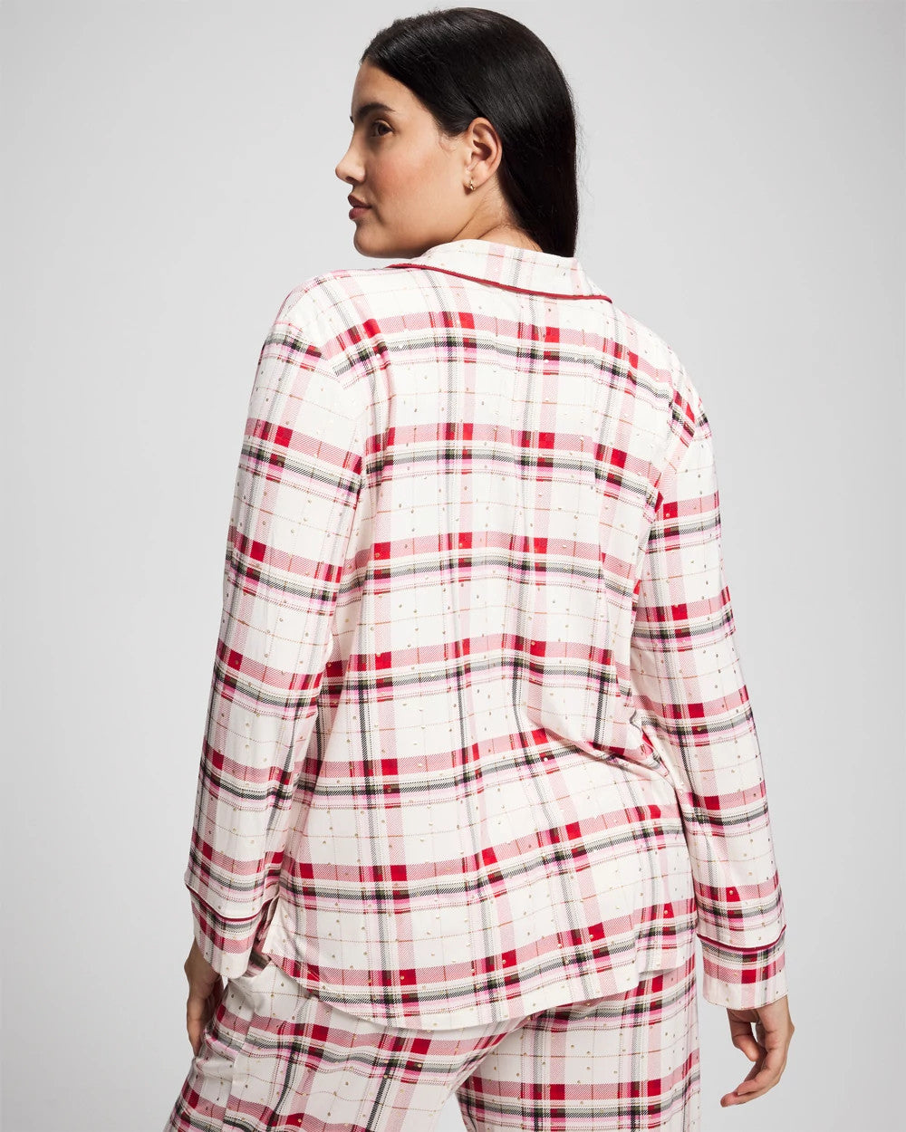 TARTAN TEXTILE CHAMP Cool Nights Long Sleeve Notch Collar with Piped Placket Pajama Top