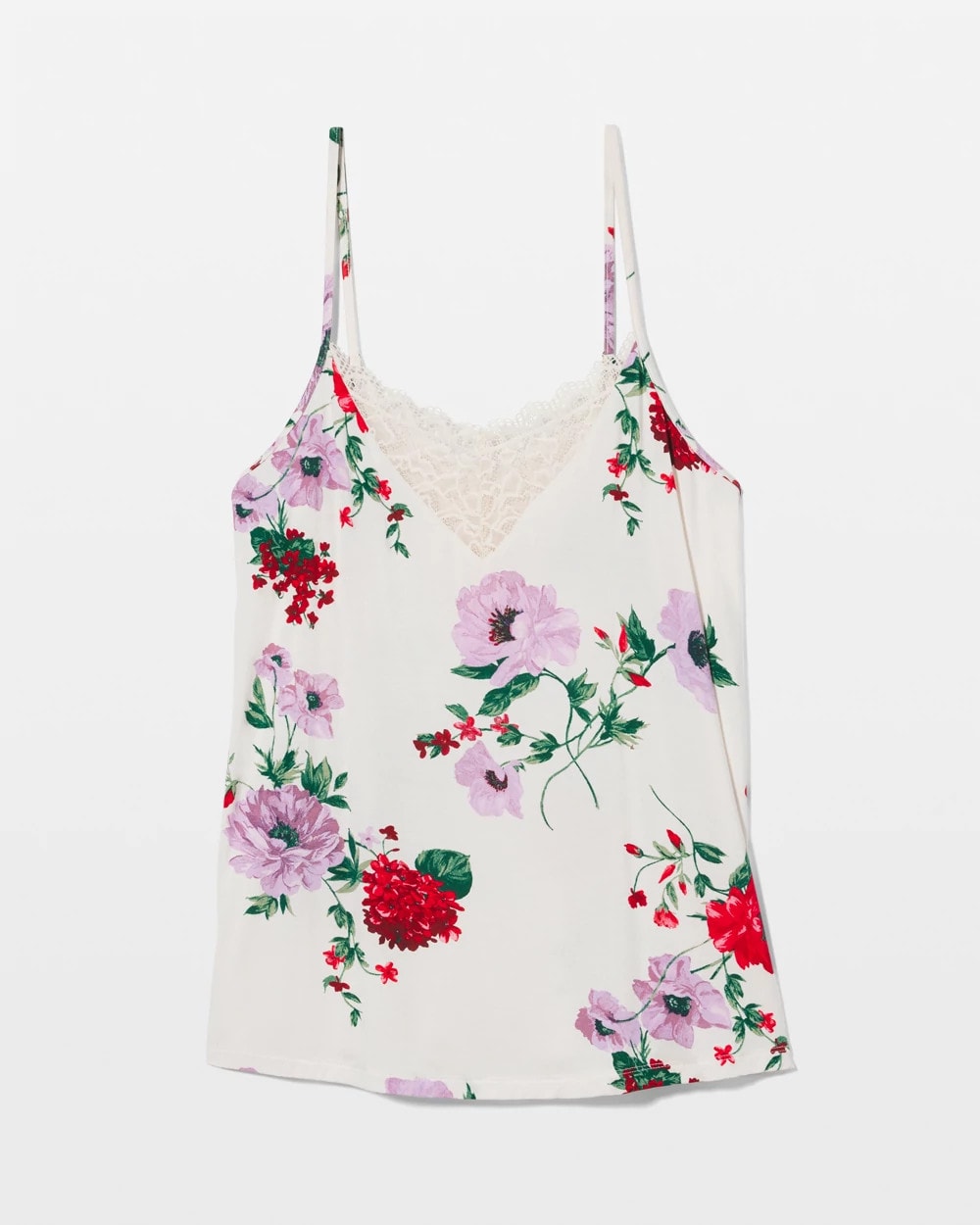 RHAPSODY FLORAL SUGAR Lace Trim Pajama Cami