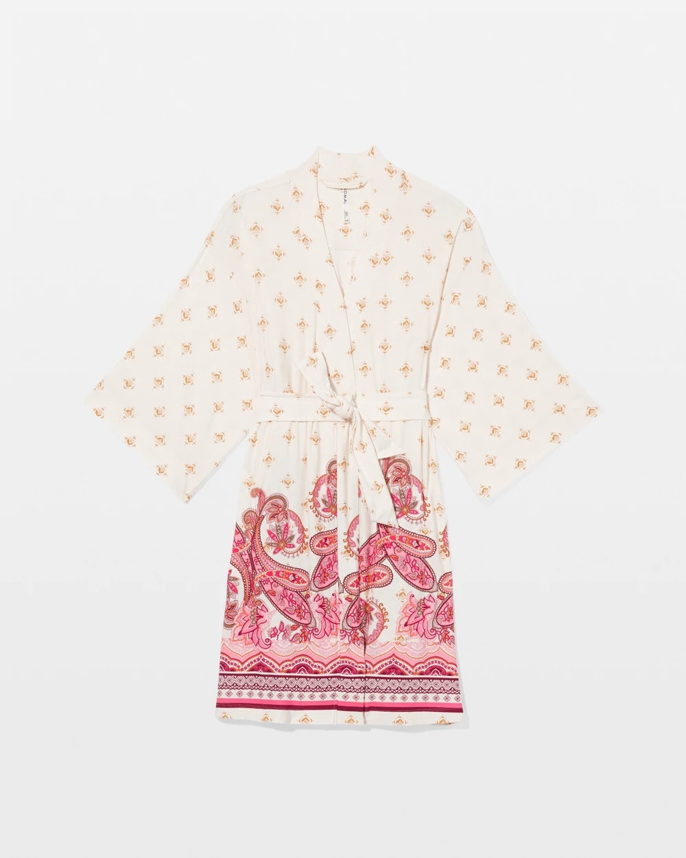 KASHMIR PAISLEY PLCD CH Kimono Short Robe