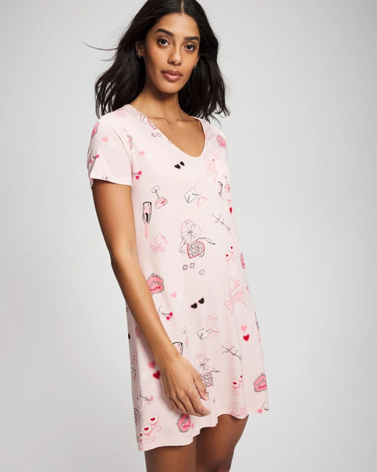 BE MINE PRETTY PINK Short Sleeve Sleepshirt