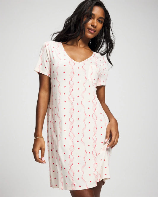 COQUETTE VALENTINE CHAMP Short Sleeve Sleepshirt