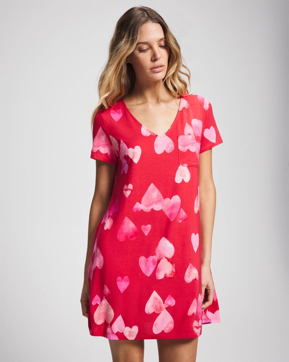 WHOLE LOTTA LOVE RED Short Sleeve Sleepshirt
