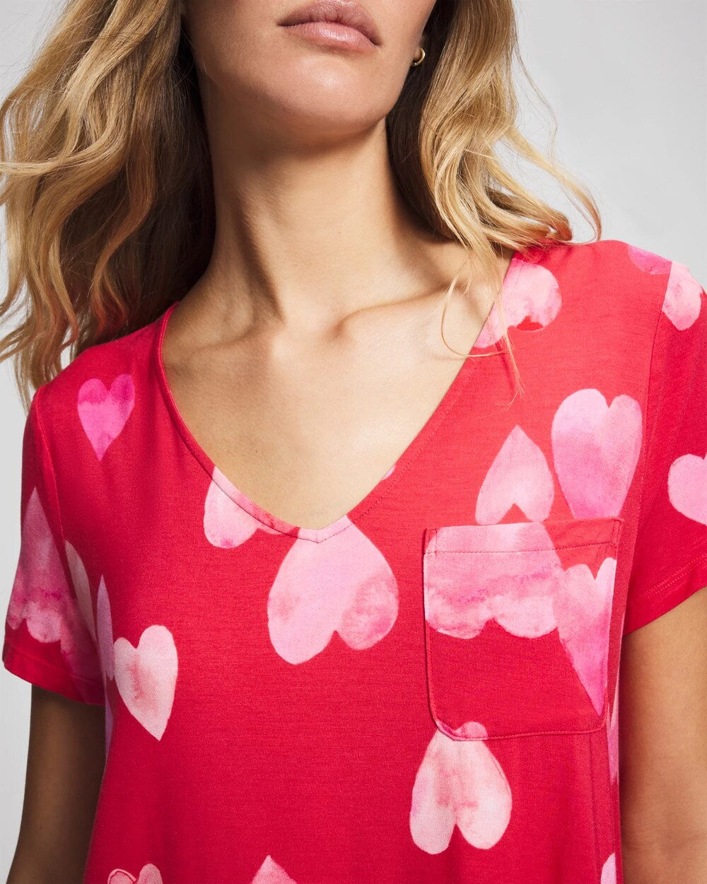 WHOLE LOTTA LOVE RED Short Sleeve Sleepshirt