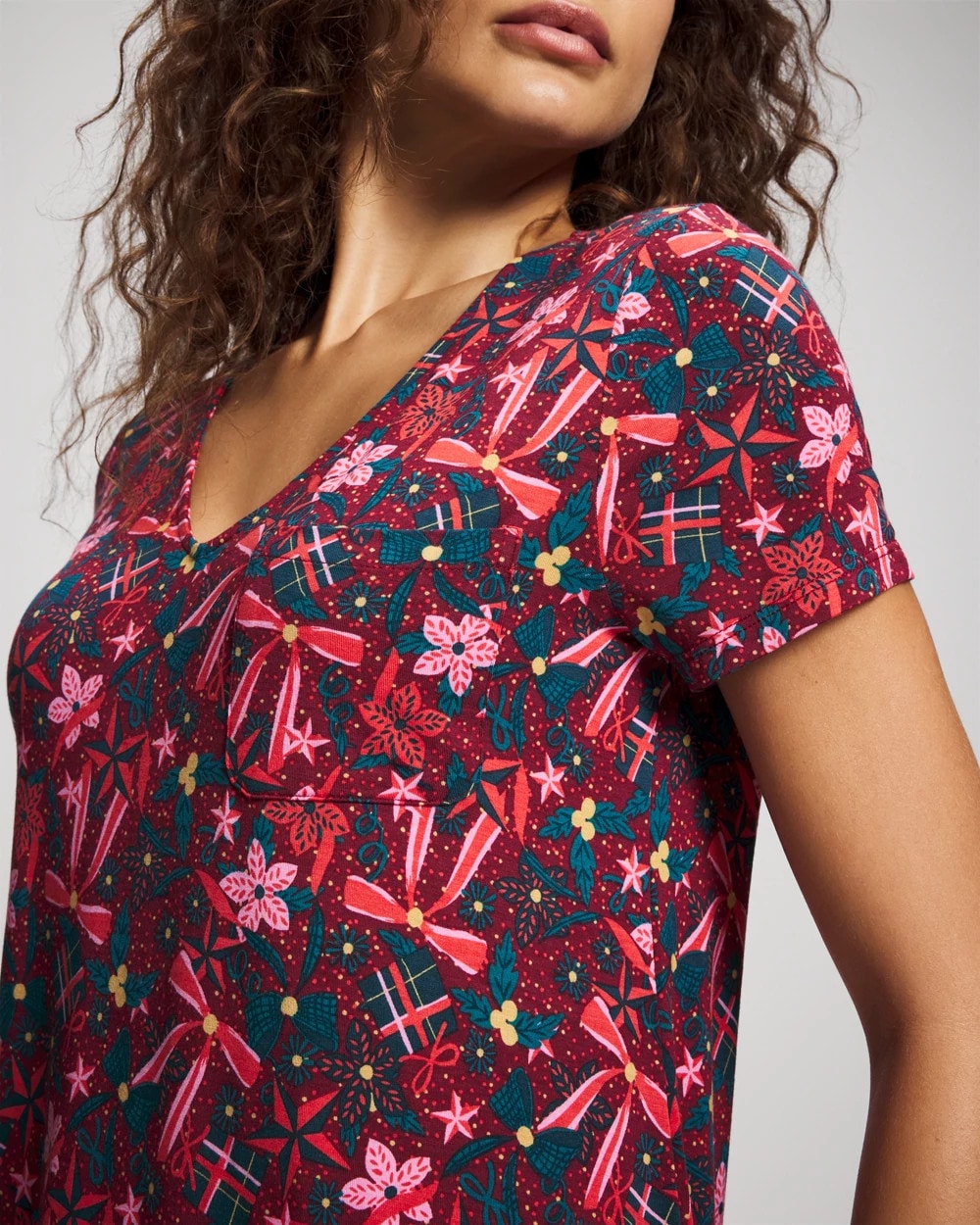 HOLLY JOLLY RED VELVET Short Sleeve Sleepshirt
