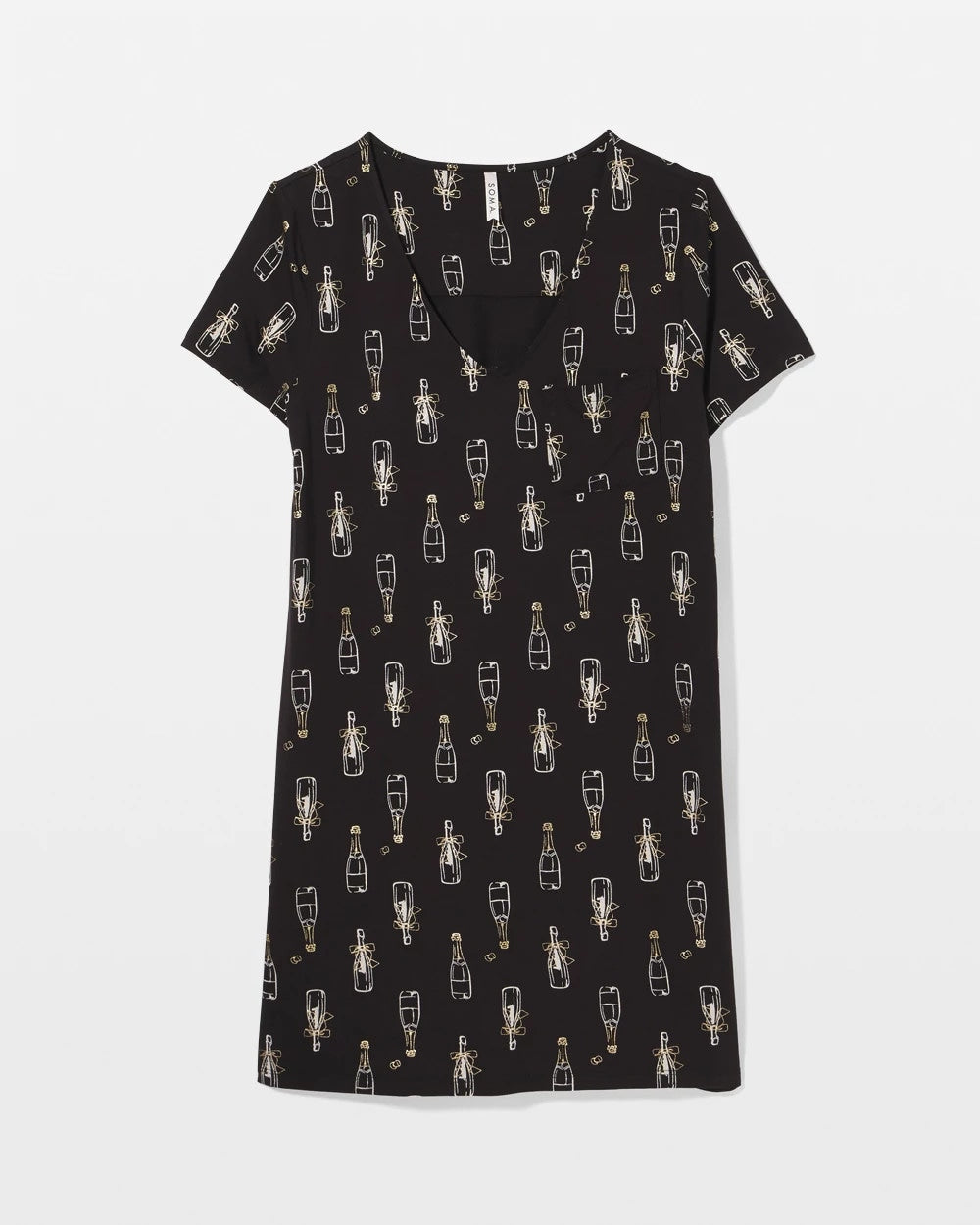 CHAMPAGNE POP BLACK/FOIL Short Sleeve Sleepshirt