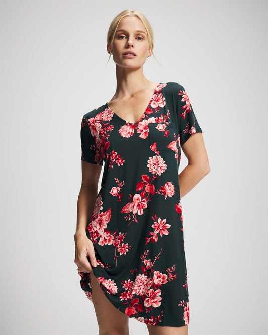 COTTAGE FLORAL GREEN Short Sleeve Sleepshirt