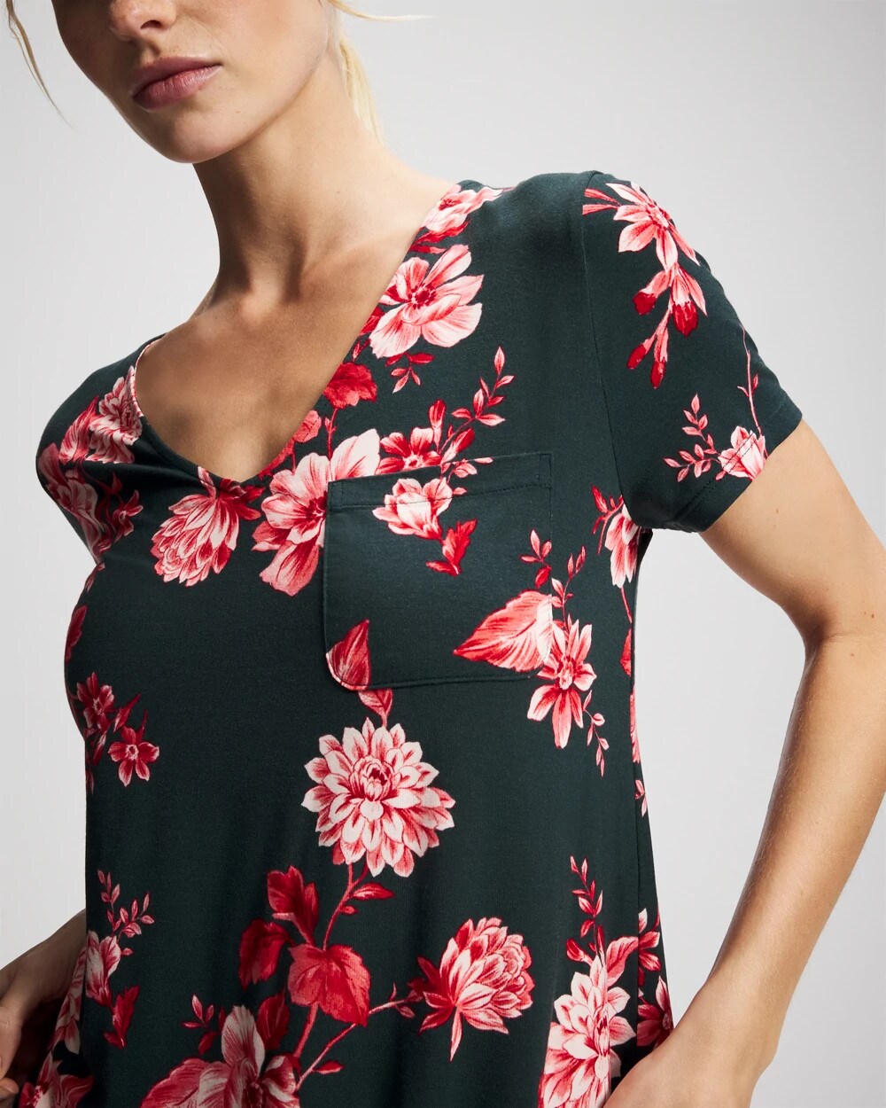 COTTAGE FLORAL GREEN Short Sleeve Sleepshirt