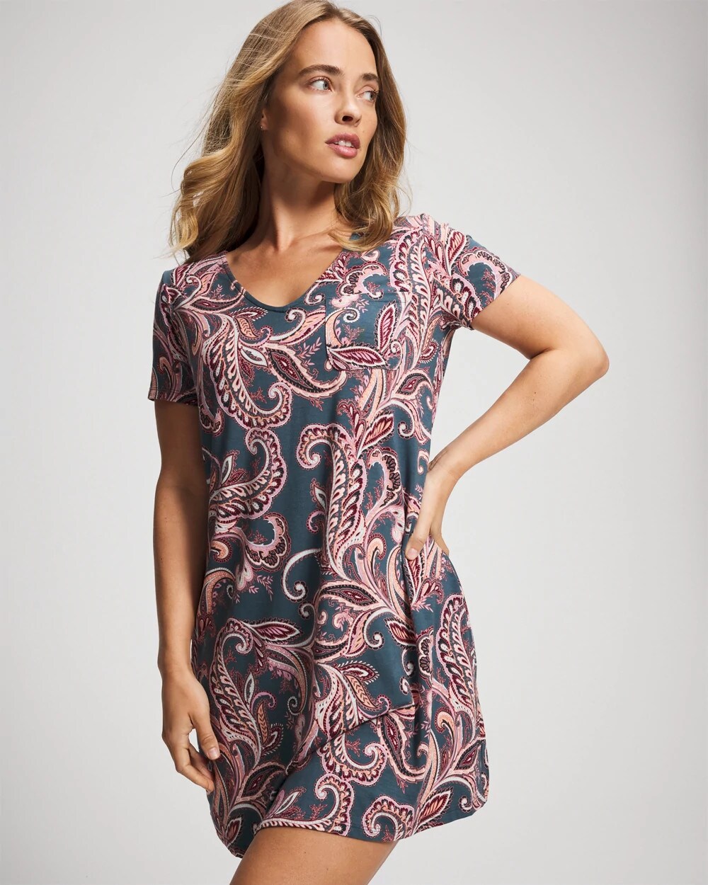 IMPERIAL PAISLEY MD PET Short Sleeve Sleepshirt