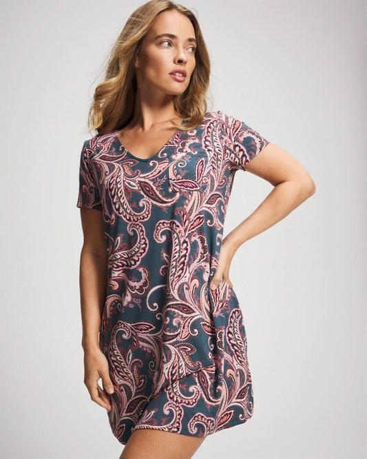 IMPERIAL PAISLEY MD PET Short Sleeve Sleepshirt