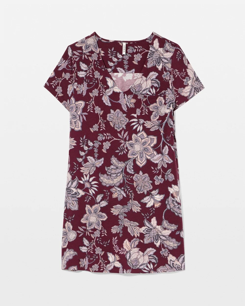 PAISLEY SPLENDOR PLUM Short Sleeve Sleepshirt