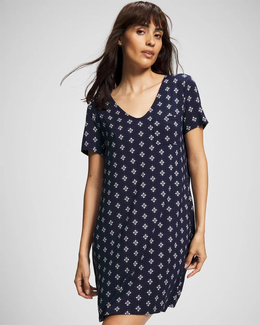 BELLE FOULARD NAVY Short Sleeve Sleepshirt