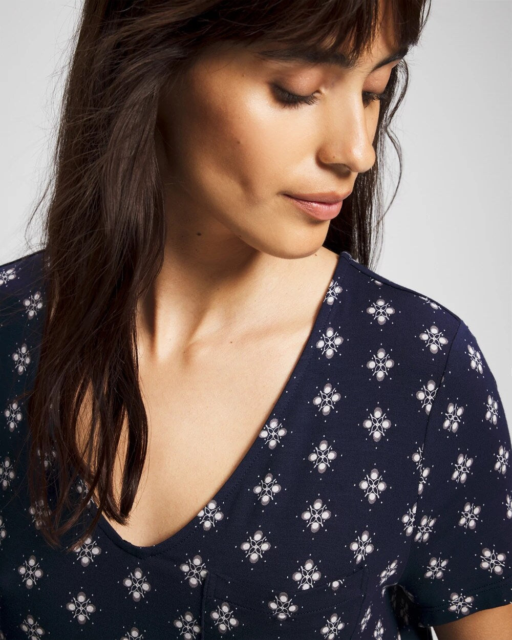 BELLE FOULARD NAVY Short Sleeve Sleepshirt