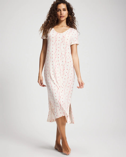 COQUETTE VALENTINE CHAMP Short Sleeve Long Sleepshirt
