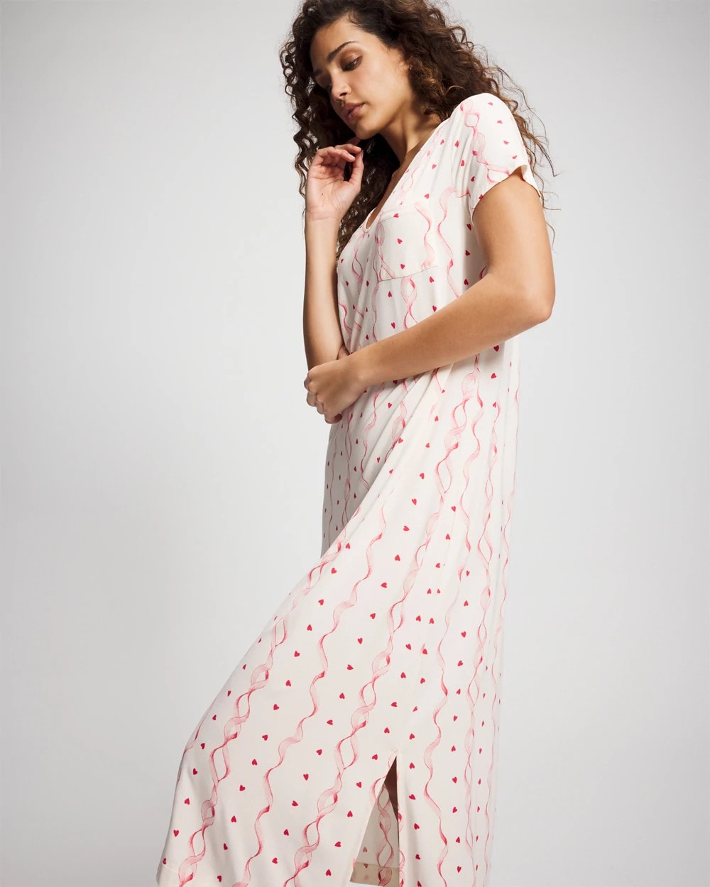 COQUETTE VALENTINE CHAMP Short Sleeve Long Sleepshirt