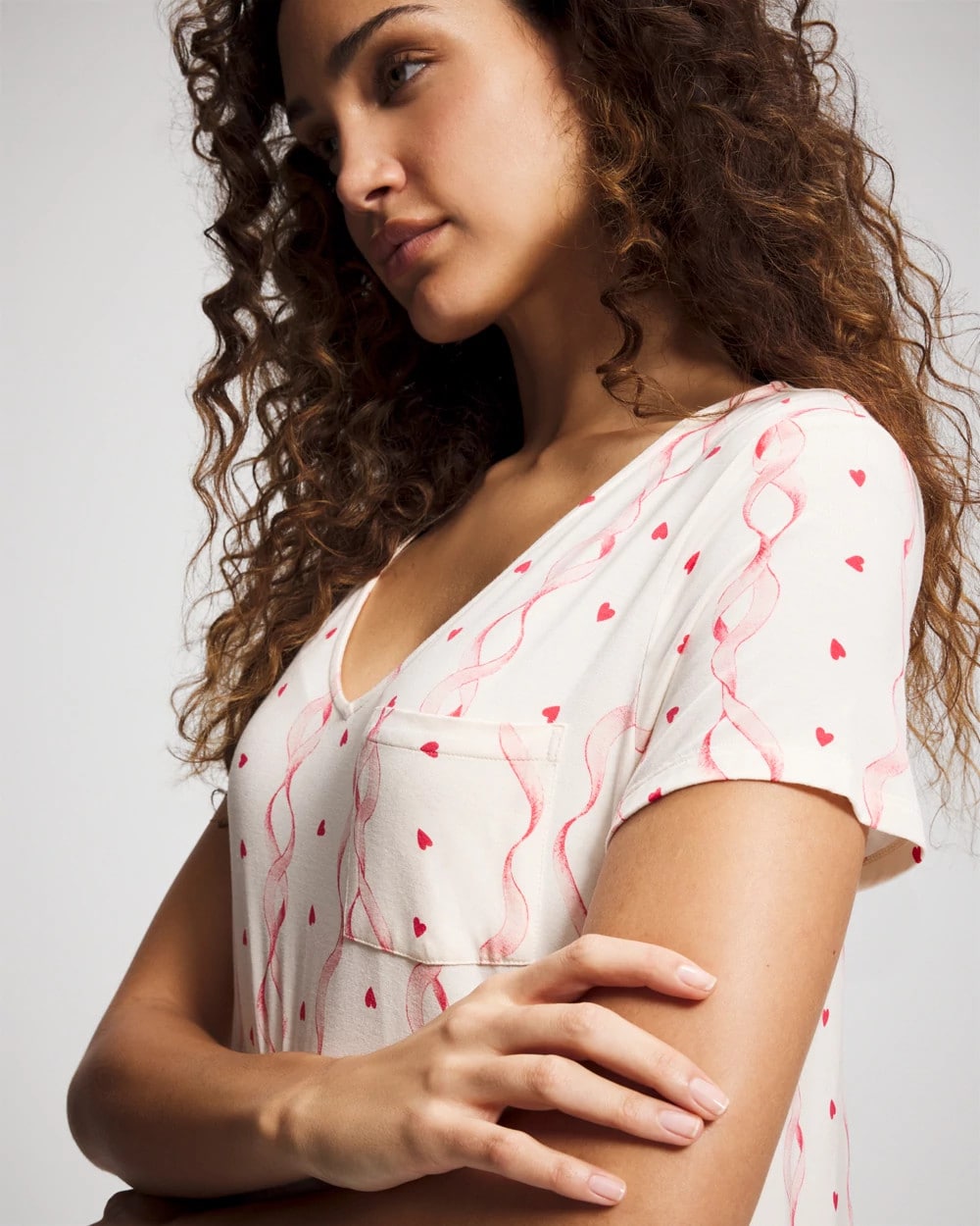 COQUETTE VALENTINE CHAMP Short Sleeve Long Sleepshirt