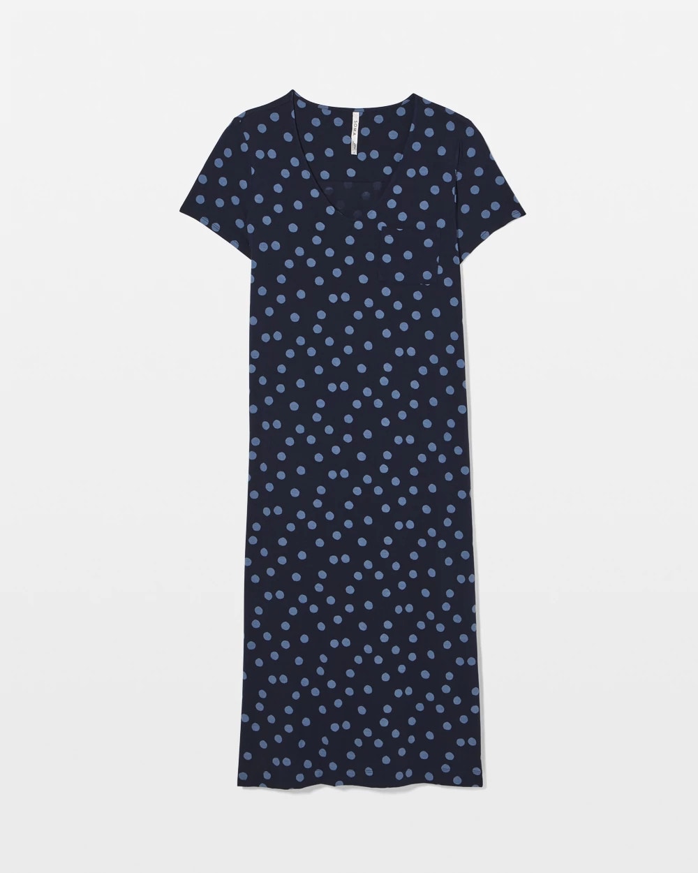 MOVEMENT DOT NAVY Short Sleeve Long Sleepshirt